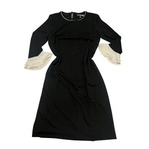 Karl Lagerfeld Black Dress with Ruffle Cuffs
